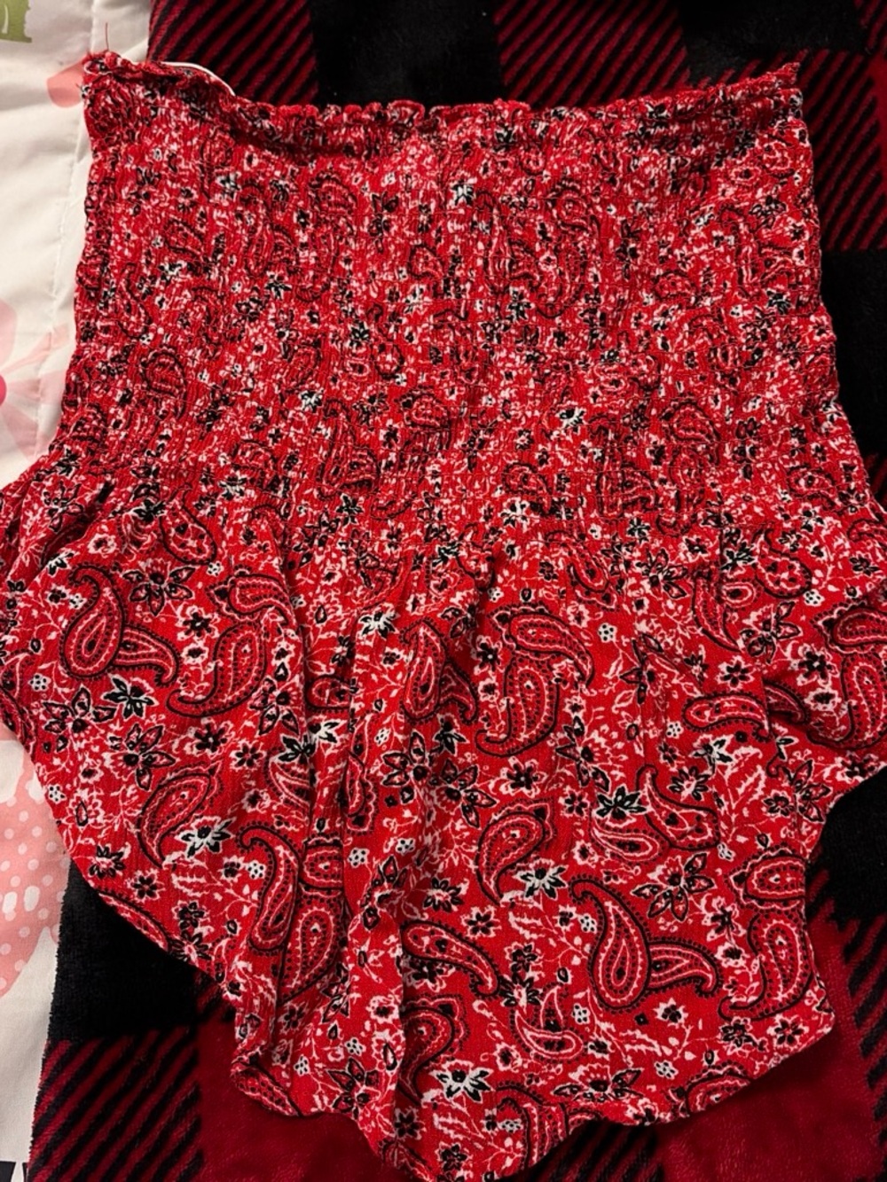 New Look Red bandanna print top